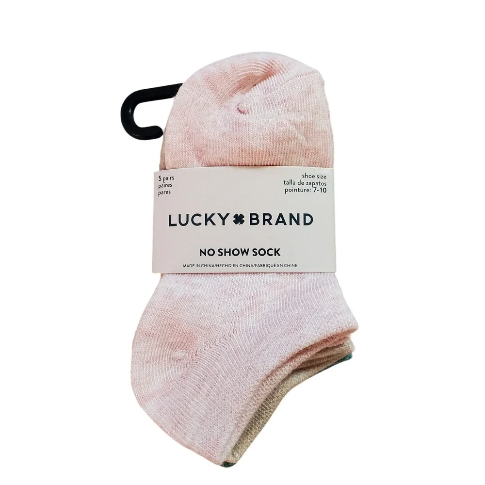 Lucky Brand No Show Socks‎ 5 Pairs Shoe Size 7-10 Kids